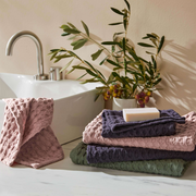 Rose Quartz Organic Cotton Waffle Hand Towel & Face Washer Set