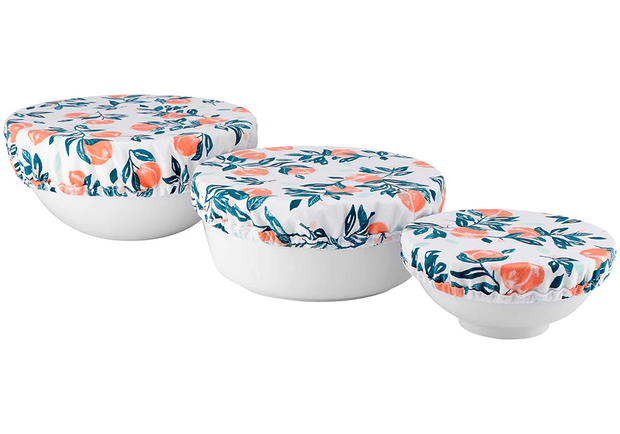 Ladelle Amore Peaches 3pk Stretch Bowl Covers