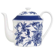 Indigo Blue Hummingbird Metallic Infuser Teapot