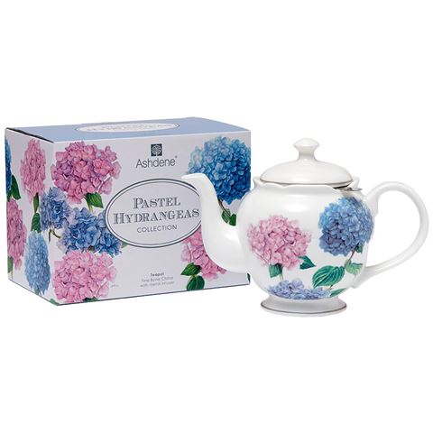 Ashdene Pastel Hydrangeas Metal Infuser Teapot