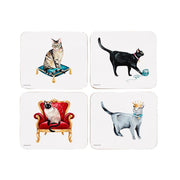 Ashdene Pampered Cats 4pk Coaster