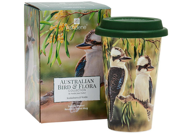 Ashdene Aus Bird & Flora Kookaburra Double Walled Travel Mug