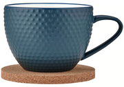 Ladelle Abode Textured Mug & Coaster Set - Ink Blue