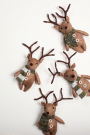 Fabric Woodland Hanging Reindeer - Moss Scarf