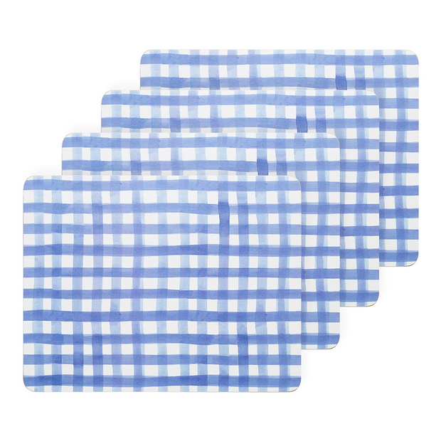 Ecology Ripe Set of 4 Placemats Blue Gingham