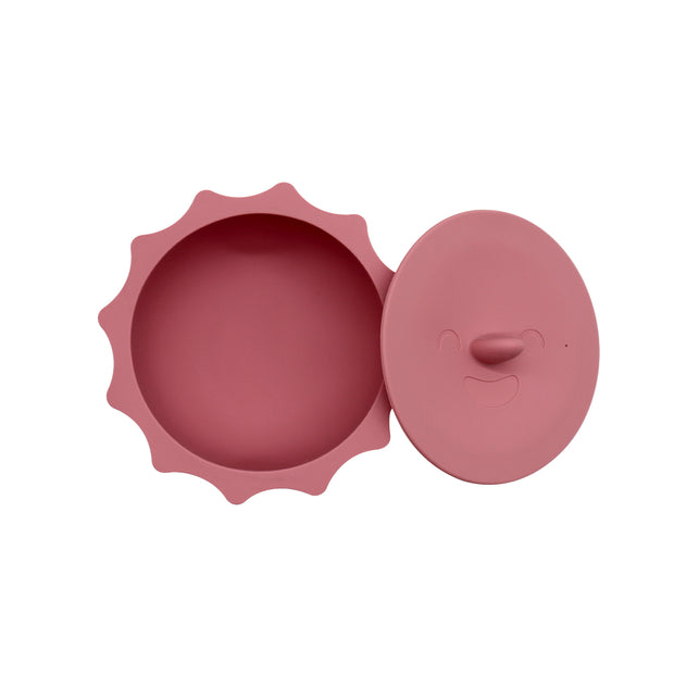 Hello Chester Dark Pink Silicone Sun Suction Bowl with Lid