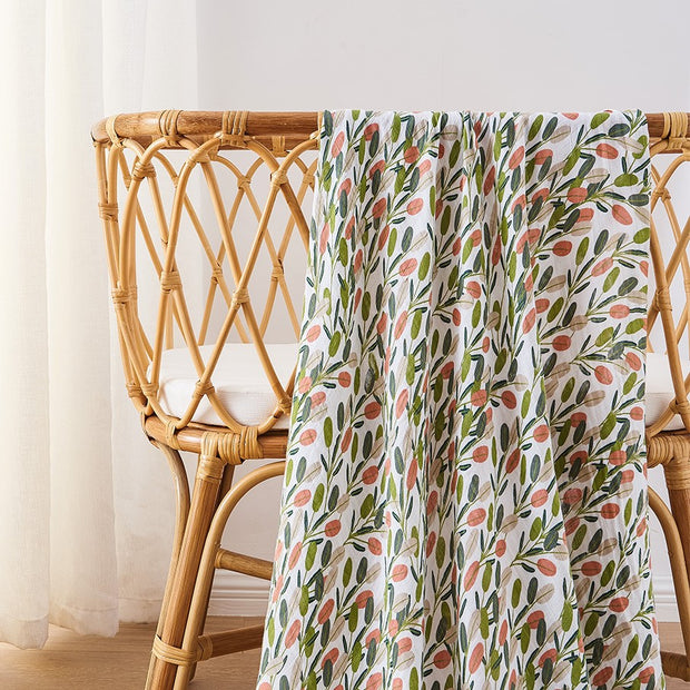 Hello Chester Muslin Swaddle Blanket - Leaves