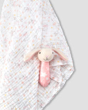 Little Linen Co Muslin Wrap & Crinkle Toy - Ballerina Bunny