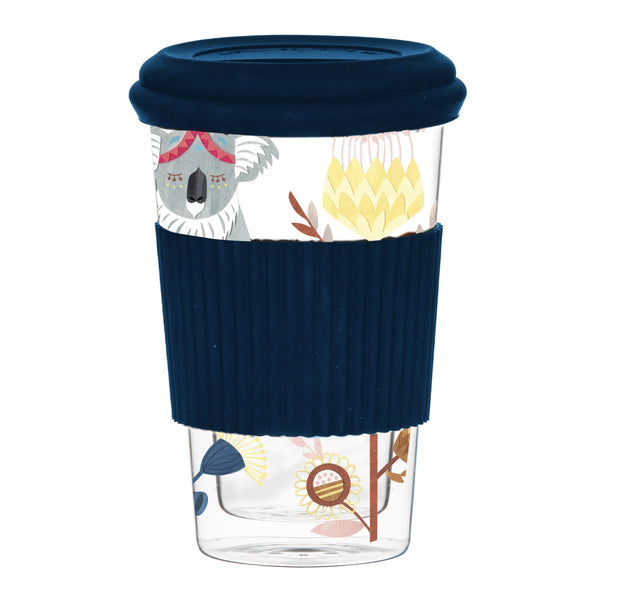 Australiana Double Wall Glass Travel Mug Your House Warehouse