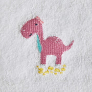Pink Dino Bath Towel and Face Washer Set