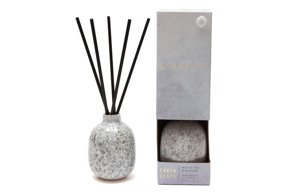 Serenity Earth Glaze Reed Diffuser - White Tea and Ginger