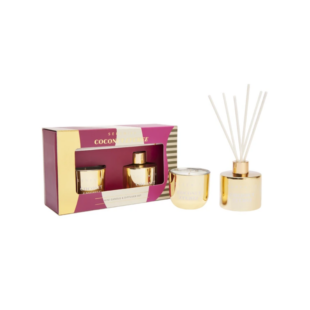 Candle & Diffuser Gold Gift Set - Coconut Lychee